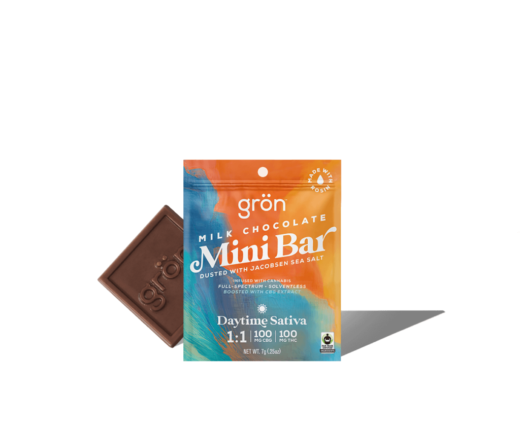 Grön 1:1 Milk Chocolate Mini Bar - Daytime Sativa - CBG/THC - Oregon