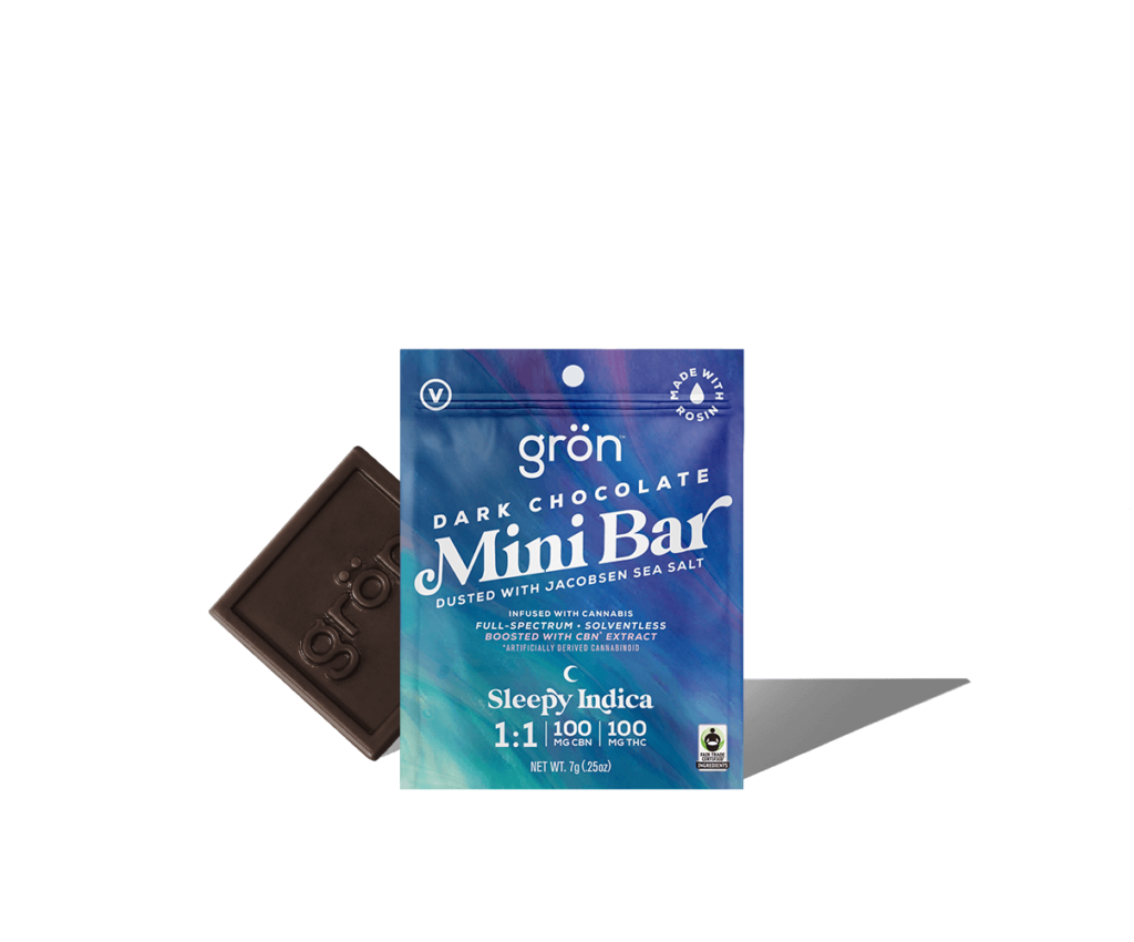 Grön 1:1 Dark Chocolate Mini Bar - Sleepy Indica - CBN/THC