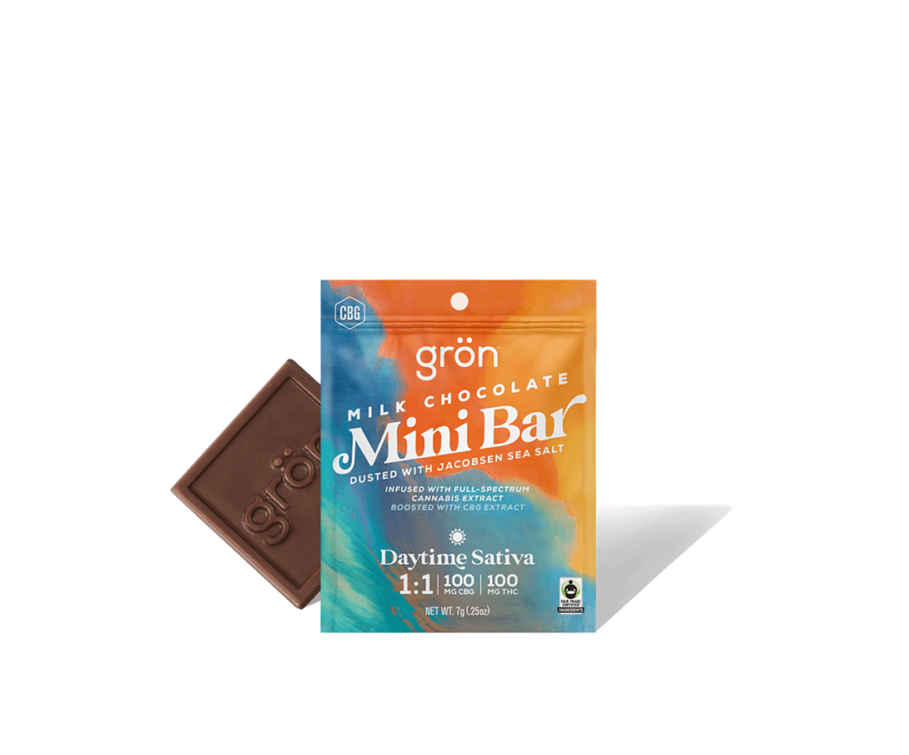Grön 1:1 Milk Chocolate Mini Bar - Daytime Sativa - CBG/THC